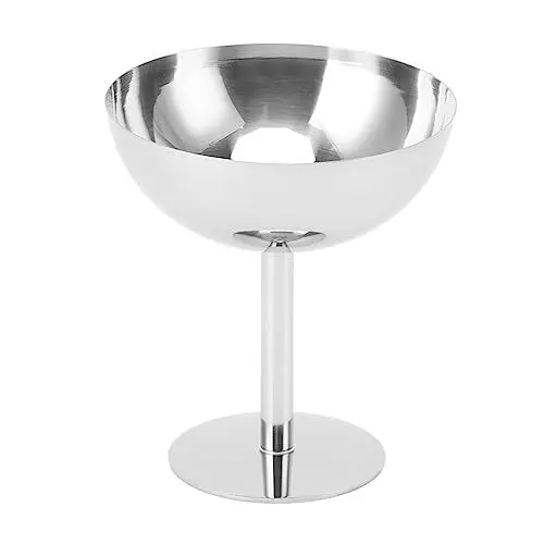 Produktbild: Edelstahl Eisbecher, Dessertschale Eiscreme Glasschalen Dessertgläser mit Fuß Runde Form Dessert Schale für Party Familie Bar Café