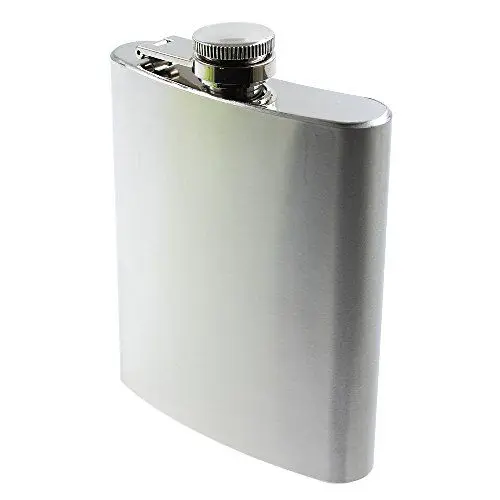Produktbild: Edelstahl Flachmann Schnapsflasche Kurzer 200ml Trinkflasche Flasche Trinkbecher Trinken Taschenflasche