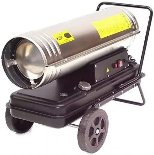 Produktbild: Edelstahl Heizkanone 55205 Bauheizer 30kW Diesel Heizung Ölheizgerät Bautrockner, Ölheizgebläse Überhitzungsschutz, Diesel Heizkanone Heizer, Füllstandsanzeige, elektronische Zündung, 230V AWZ