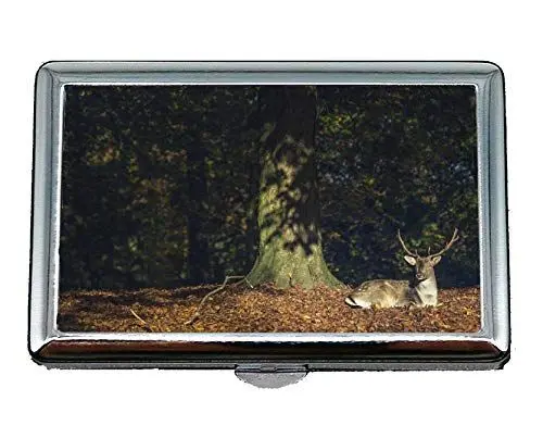 Produktbild: Edelstahl ID oder Zigarettenetui, Hirschwald Herbst Kreditkarte ID Case/Holder/Karten Fall