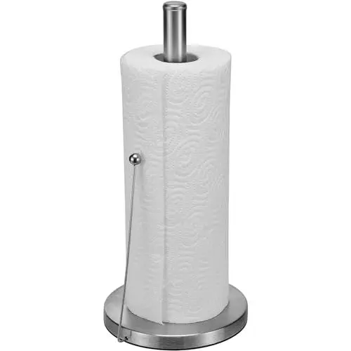 Produktbild: Edelstahl Küchenrollenhalter stehend 32 x 15 cm - Halter für Küchenrollen - Papierrollenhalter Küchenrolle - Küchenpapierhalter Silber - für Arbeitsplatte