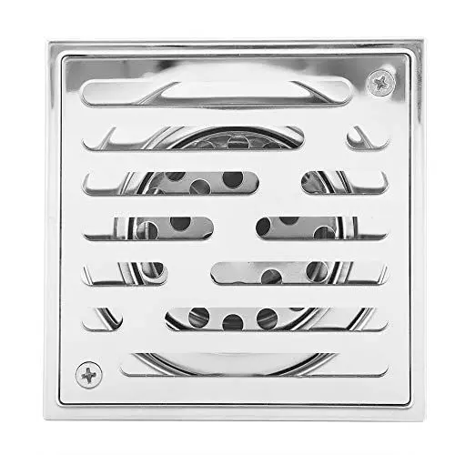 Produktbild: CDQL Edelstahl, Quadratisch, Geruchshemmender Badezimmer-Bodenablauf, Großkalibriges Abfalltor, Duschabfluss, Pflegeleichtes Haarsieb (110 * 110mm (Modell mit großem Durchmesser))