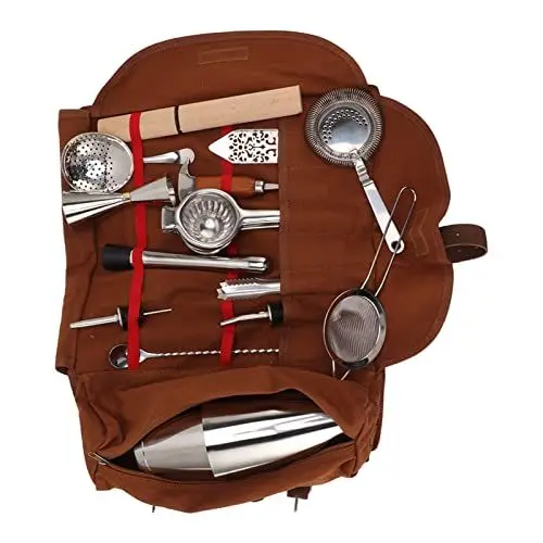 Produktbild: Edelstahl-Cocktail-Mixer-Shaker-Set, Langlebiges Barkeeper-Set mit Aufbewahrungstasche für Zuhause, Bar, Partys, Camping, Picknicks