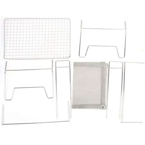Produktbild: Edelstahl-Klappgrill, Outdoor-Grillofen, Klappgrill mit Backnetz, BBQ, Camping