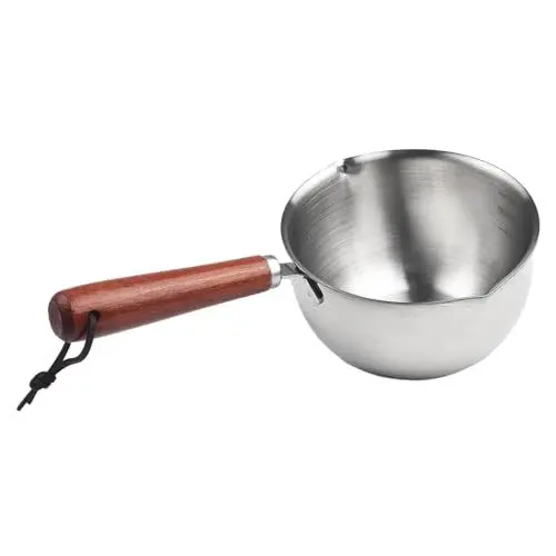 Produktbild: Edelstahl-Milchtopf, kleine Mini-Saucenpfanne, antihaftbeschichtet, zum Kochen von Eiern, Erwärmen von Milch, Simmern von Suppen (150 ml)
