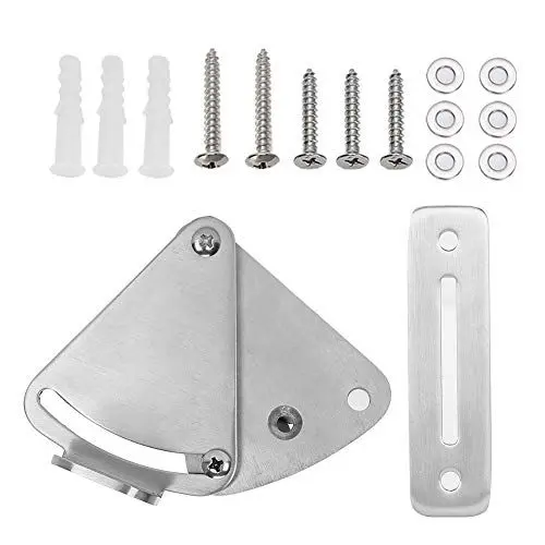 Produktbild: Edelstahl-Schiebestangen-Türschloss-Set, Diebstahlschutz, langlebiges Badezimmer-Schlafzimmer-Zubehör