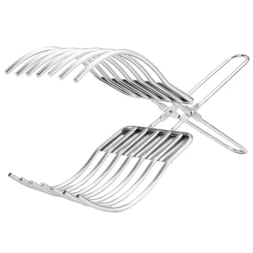 Produktbild: Hasaller Edelstahl Gebratene Schinken Brot Fleisch Käse Schneidwerkzeug Lebensmittel leicht zu schneiden Zange für Küche Kochen 28 x 9,3 cm