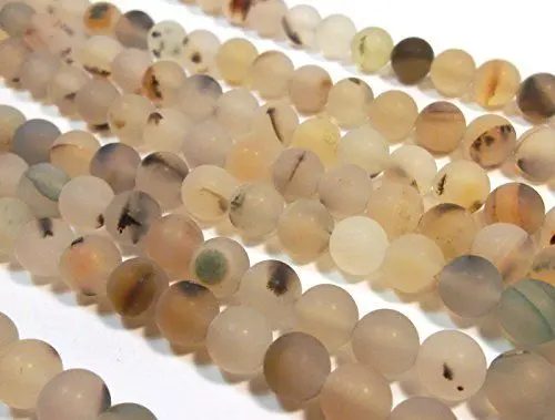 Produktbild: Edelsteine Indische Achat Perlen 6mm Matt GrauRund Halbedelstein Edelstein Achat Stein Schmuck Kette Armband Agate Gemstone Beads G169