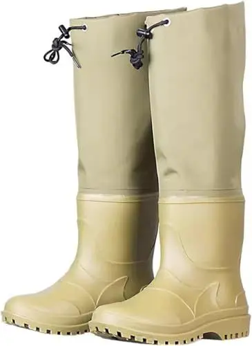Produktbild: EdfYHSL Wathosen Wathosen Angel-Froschstiefel, leichte Watstiefel mit verstellbarem Kordelzug, Tauchschuhe, Fang-Regenstiefel(Green,9.5 UK)