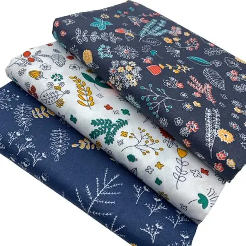 Produktbild: EDGEAM 3 Stück 150x50cm Baumwollstoff Stoffpaket Patchwork Große Stoffe zum Nähen DIY Stoff Nähstoffe