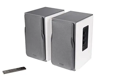 Produktbild: EDIFIER Studio R1380DB 2.0 Regallautsprecher-System (42 Watt) mit Bluetooth 5.1 (aptX). Infrarot-Fernbedienung und seitliche Regler für Bässe, Höhen und Lautstärke. Perfekt für TV, PC, Smartphone etc.
