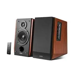 Produktbild: Edifier R1700BT Lautsprecher-Set 2 Regallautsprecher analoge + digitale Anschlüsse Bluetooth Echtholzgehäuse in Wood Anschlusskabeln Fernbedienung