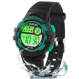 Produktbild: Edillas Kinderuhr Mädchen Jungen Digital,7 Farben Licht Digital Armbanduhr für Kinder wasserdichte Sport Outdoor Multifunktionale digital Uhren mit Stoppuhr/Alarm