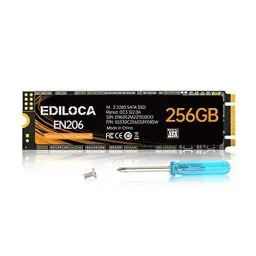 Produktbild: Ediloca EN206 256GB 3D NAND TLC M.2 SSD, M.2 2280 SATA III 6Gb/s SSD Interne Festplatte, Lese-/Schreibgeschwindigkeit bis zu 550/460 MB/s, kompatibel mit Ultrabooks, Tablet-Computern und Mini-PCs