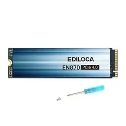 Produktbild: Ediloca EN870 Interne SSD 2 TB PCIe Gen4, NVMe M.2 2280, bis zu 7450 MB/s, 3D NAND TLC, Internes Solid State Drive, dynamischer SLC-Cache, kompatibel mit PS5 und PC
