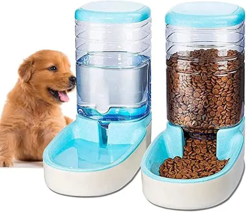Produktbild: Edipets, Automatischer Futterspender Katze, Hunde, 2 Einheiten, 3.8L, Futter- und Wasserspender für Haustiere (Grau)