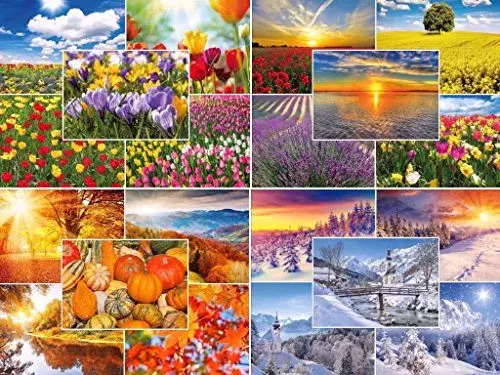 Produktbild: Edition Colibri Vier Jahreszeiten-Set: 100 Landschaften/Natur Karten, Postkarten Frühling, Sommer, Herbst und Winter (20 Motive, je 5 St.)