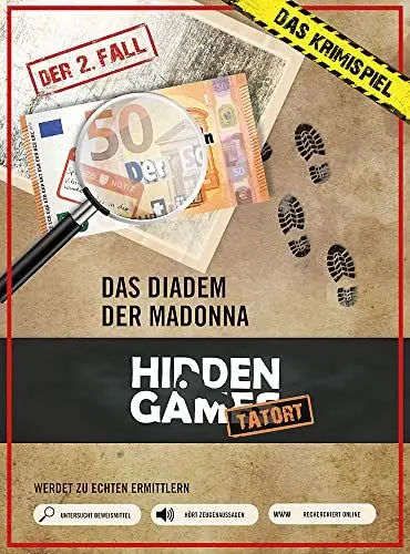 Produktbild: Krimi-Spielebox: Hidden Games Tatort – Das Diadem der Madonna (Fall 2): Multimediales Spieleerlebnis mit echten Beweisstücken wie Fotos, Stadtplan, Briefen und mehr: Für 1-6 Spieler