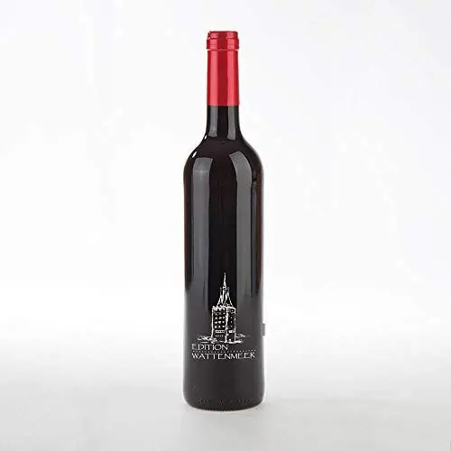 Produktbild: Edition Wattenmeer. Motiv: Westturm Wangerooge, Garnacha aus Spanien in Gravur-Flasche, INKLUSIVE geschmackvoller Geschenkverpackung