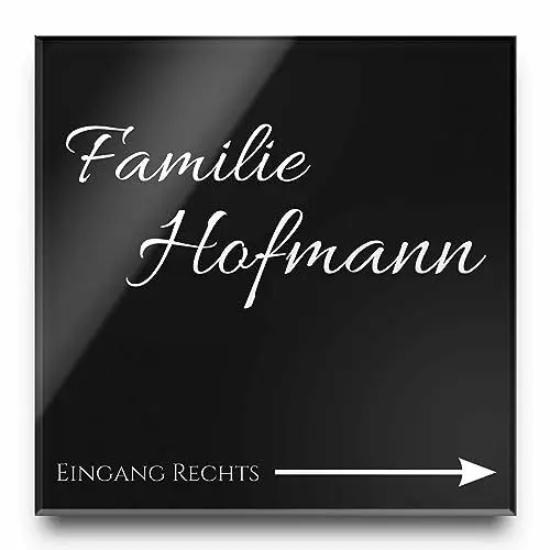 Produktbild: Edle Türschilder mit Gravur | Namensschild Briefkastenschild selbstklebend oder mit Bohrlöcher Klingelschild mit mehr als 80 Motive | ab 8x5 cm