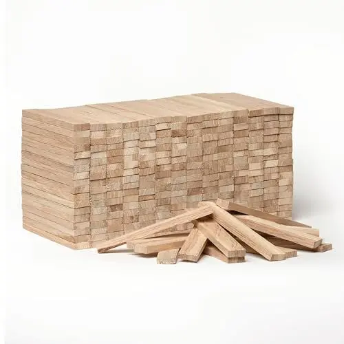 Produktbild: EdpaS Premium Brennholz Grillanzünder – 3,5 kg Packung, Anzündholzaus Eiche, Kaminanzünder, getrocknetes und unbehandeltes Bio Parkett Anmachholz für Grill, Kamin, ofenanzünder, Holzstäbchen