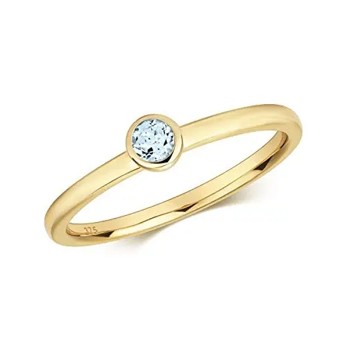 Produktbild: EDS Jewels Funkelndes Feuer 9 Karat (375) Gold Damen - Ring mit Aquamarin WJS32347RSQ