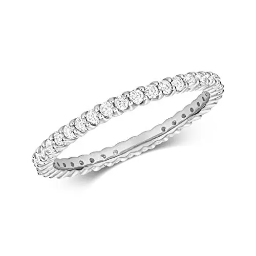 Produktbild: EDS Jewels Funkelndes Feuer Atemberaubender 9 Karat (375) Weißgold Eternity Diamantring Brillant-Schliff 0.51 Karat HI - I1 I2 WJS354669KWRSM