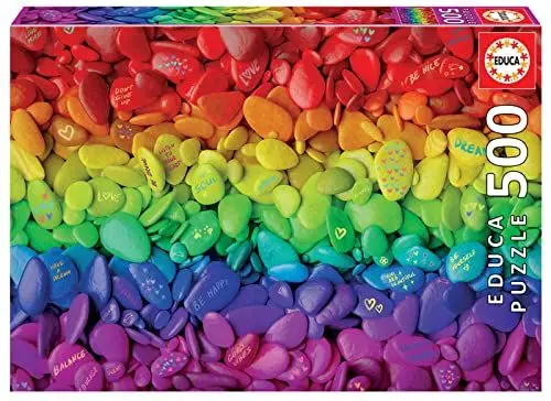 Produktbild: Educa 19248, Kieselsteine, 500 Teile Puzzle für Erwachsene und Kinder ab 10 Jahren, Regenbogen