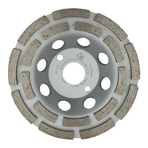 Produktbild: EDW Diamant-Topfschleifer Schleiftopf, doppelreihig, 125 mm, Schleifteller, Bohrung 22,2 mm, für Beton, Granit, Universal