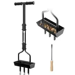 Produktbild: EEIEER Rasenlüfter, Aerifizierer für Rasen Hohlspoon mit Ablageschale und Gartengeräten, T-Griff Rasenbelüfter Vertikutierer Heavy Duty Rasenspecht Rasen Belüften für Verdichtete Böden Rasenpflege