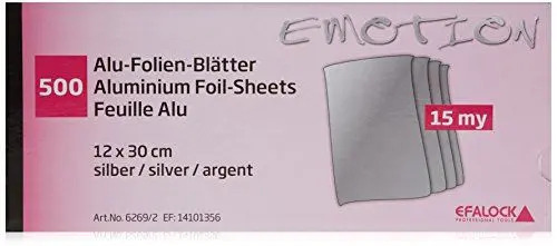 Produktbild: Efalock Professional Alufolien-Blätter, silber, 1er Pack, (1x 500 Stück)