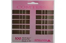 Produktbild: Efalock Professional Comtesse Haarklemmen gewellt, braun, 5 cm, 1er Pack, (1x 100 Stück)