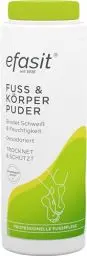 Produktbild: efasit Fuß & Körper Puder - Fußpuder gegen Schweißfüße und andere Körperstellen, Fusspuder und Körperpuder bindet Feuchtigkeit, schützt die Haut und desodoriert, 100 g