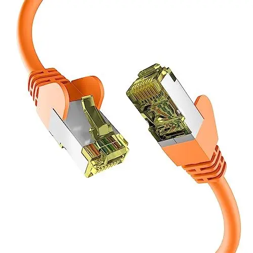 Produktbild: EFB-Elektronik - CAT. 6a Netzwerkkabel bis zu 10 Gbit - 1m LAN Kabel Ethernet Kabel Patchkabel mit Klinken-/Knickschutz - RJ45 Anschluss, S/FTP PIMF Schirmung - Orange