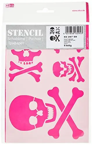 Produktbild: Efco Schablone Totenkopf / 4 Motive DIN A 5, Kunststoff, durchsichtig, 21 x 15 x 1 cm