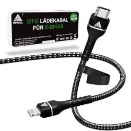 Produktbild: EFEALL E-Bike Ladekabel für Lightning für Bosch Intuvia, Kiox, Nyon(Alt) E-bike Display, Micro-USB auf Lightning Ladekabel für Fahrradcomputer,35cm Länge OTG Funktion kabel für iPhone Lightning