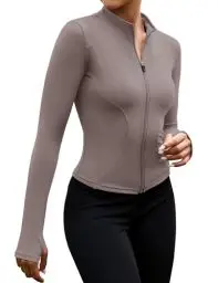 Produktbild: EFFAN Sportjacke Damen Sportshirt Langarmshirt Sportbh Fitness Laufshirt Langarm Yoga Sport Shirt Leichte Pilates Jacke Outfit Sportklamotten Haiyueyan S