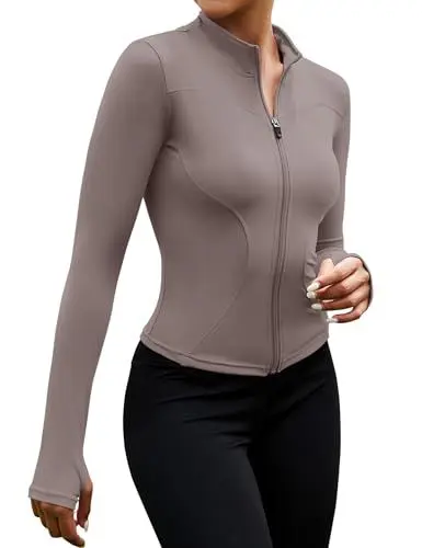 Produktbild: EFFAN Sportjacke Damen Eng Yoga Sport Shirt Langarm Weißes Top Sportshirt Laufshirt Gym Jacke Eng Clothes Sportklamotten Joggen Running Laufjacke Haiyueyan L