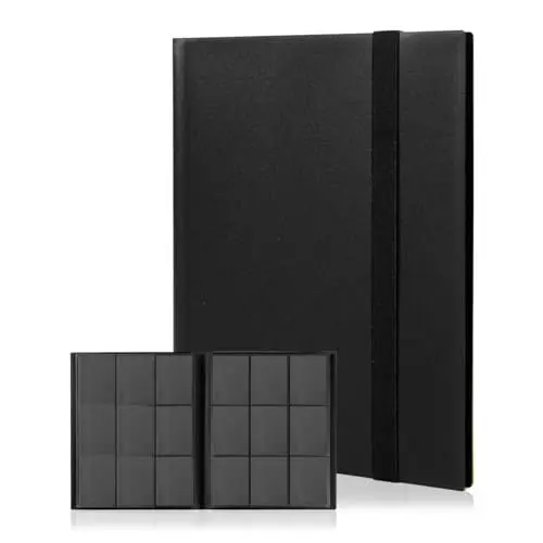 Produktbild: efunkdog Sammelkarten Album, 9 Pocket Sammelalbum 20 Seiten 360 Karten Kapazität, Sammelalbum für Karten (Schwarz)