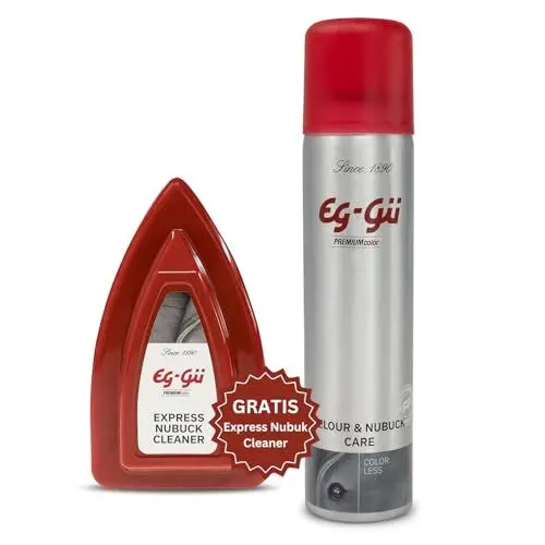 Produktbild: eg-gü Imprägnierspray Wildleder Farblos + Wildleder Bürste - Pflegeset für Nubukleder & Rauleder, 250ml