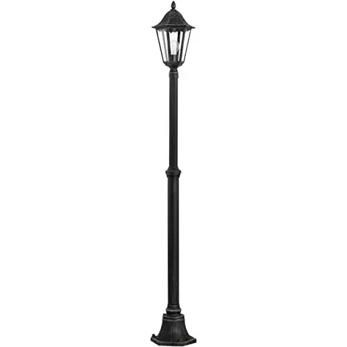 Produktbild: EGLO Außen-Stehlampe Navedo, 1 flammige Außenleuchte, Stehleuchte aus Aluguss in Schwarz, E27 Fassung, H 200 cm, IP44