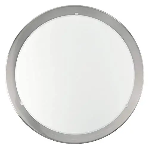Produktbild: EGLO Deckenlampe Planet, 1 flammige Deckenleuchte, Wohnzimmerlampe aus Metall und satiniertem Glas, Küchenlampe in Silber, Weiß, Flurlampe Decke mit E27 Fassung