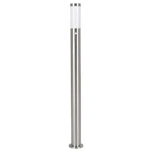 Produktbild: EGLO LED Außen-Wegelampe Helsinki 1, 1 flammige Außenleuchte inkl. Bewegungsmelder, Sensor-Wegeleuchte aus Edelstahl in Silber und Kunststoff in Weiß, E27 Fassung, IP44