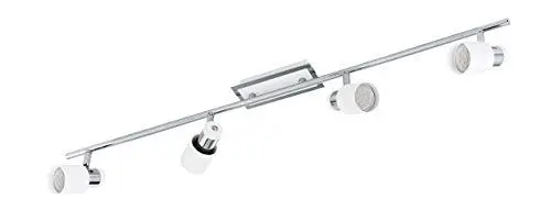 Produktbild: EGLO LED Deckenlampe Davida, 4 flammige Deckenleuchte, Deckenspot aus Metall in Chrom, Weiß, Wohnzimmerlampe, Spots inkl. GU10 Leuchtmittel, warmweiß