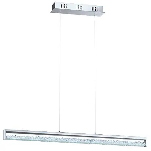 Produktbild: EGLO LED Kristall Pendellampe Cardito 1, 1 flammige Pendelleuchte, Hängeleuchte aus Metall in Chrom, Glas Kristalle klar, Touch dimmbar, Weißtöne einstellbar