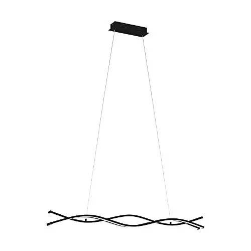 Produktbild: EGLO LED Pendelleuchte Lasana 3, 3 flammige Hängelampe Modern, Hängeleuchte aus Stahl und Kunststoff, Esstischlampe in Schwarz, Weiß, Wohnzimmerlampe hängend, warmweiß