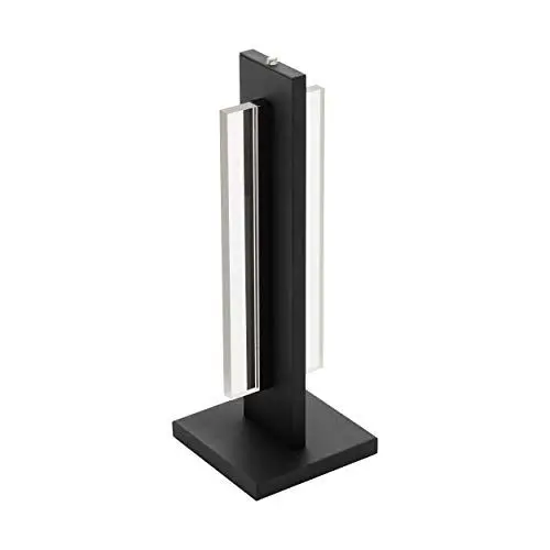 Produktbild: EGLO LED Tischlampe Spadafora, 2 flammige Touch Lampe dimmbar, Tischleuchte Modern, Minimalismus, Nachttischlampe aus Aluminium und Kunststoff, Wohnzimmerlampe in Schwarz, Weiß, Klar