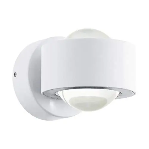 Produktbild: EGLO LED Wandlampe Ono 2, 2 flammige Wandleuchte, Wandstrahler innen aus Aluminium und Kunststoff, Wohnzimmerlampe in Weiß, Klar, LED Flurlampe mit Up and Down Light in warmweiß