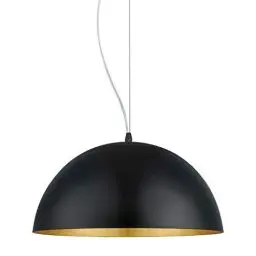 Produktbild: EGLO Pendellampe Gaetano 1, 1 flammige Pendelleuchte, Hängelampe aus Stahl, Farbe: Schwarz, gold, Fassung: E27, Ø: 38 cm