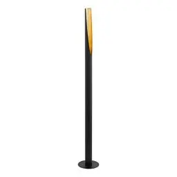 Produktbild: EGLO Stehlampe Barbotto, Eck Standleuchte, Stablampe aus Metall in Schwarz und Gold, GU10 Fassung, inkl. Trittschalter